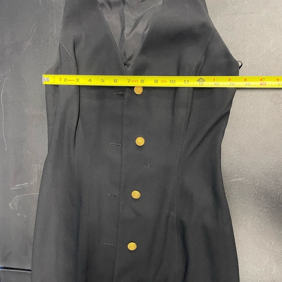 Ann Taylor Black Sleeveless Button Front Maxi Dress Gold Buttons size 2 - Picture 3 of 6